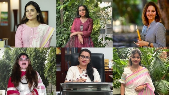 Sharing their thoughts on Teachers' day are (clockwise from top left) Saloni Khanna, Rohini Ahluwalia, Minu Bakshi, Purnima Gupta, Mamta Gupta, and Racchna Saddi. 