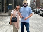 Namrata Shirodkar and Mahesh Babu all smiles as they pose for a picture. Namrata Shirodkar and Mahesh Babu all smiles as they pose for a picture.