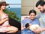 Pranitha Subhash and her husband Nitin Raju with their newborn son.