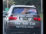 Sabrina Carpenter's fan turns car into visual tribute with photos and stickers (@kristenbecker1126/TikTok) Sabrina Carpenter's fan turns car into visual tribute with photos and stickers (@kristenbecker1126/TikTok)