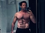 Hugh Jackman posted a mirror selfie as he thanked his team for getting him into optimal shape for Deadpool & Wolverine.