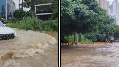A viral video shows Gurgaon's Golf Course Road flooded after rainfall (X/@Anushri_Pawar) A viral video shows Gurgaon's Golf Course Road flooded after rainfall (X/@Anushri_Pawar)