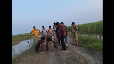 Officials try to read the pugmarks in Mahsi Tehsil area on Thursday (HT Photo) Officials try to read the pugmarks in Mahsi Tehsil area on Thursday (HT Photo)