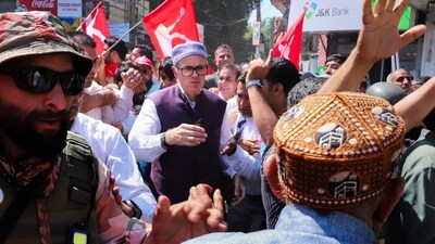 Ganderbal: National Conference Vice President Omar Abdullah during a roadshow before he files nomination papers for Jammu and Kashmir Assembly elections, in Ganderbal district, Wednesday, September 4, 2024. (PTI) Ganderbal: National Conference Vice President Omar Abdullah during a roadshow before he files nomination papers for Jammu and Kashmir Assembly elections, in Ganderbal district, Wednesday, September 4, 2024. (PTI)