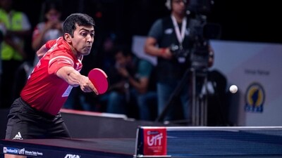 Harmeet Desai, a two-time Commonwealth Games gold medallist Harmeet Desai, a two-time Commonwealth Games gold medallist