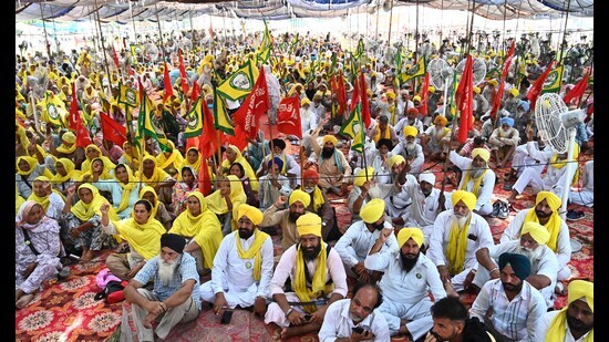Many residents are questioning why the Chandigarh administration allowed the farmers to camp in Sector 34 when a dedicated protest site exists near Sector 25 (Keshav Singh/ HT)