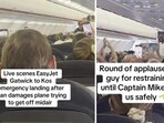 A drunk man trying to enter a cockpit was arrested after the flight’s emergency landing in Germany. A drunk man trying to enter a cockpit was arrested after the flight’s emergency landing in Germany.