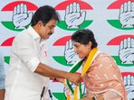AICC General Secretary KC Venugopal felicitates wrestler Vinesh Phogat as she, along with Bajrang Punia, joins Congress at the party headquarters, in New Delhi, on Friday. AICC General Secretary KC Venugopal felicitates wrestler Vinesh Phogat as she, along with Bajrang Punia, joins Congress at the party headquarters, in New Delhi, on Friday.