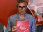 NC vice-president Omar Abdullah releasing the party’s manifesto for the J&K assembly polls. (Waseem Andrabi/HT) NC vice-president Omar Abdullah releasing the party’s manifesto for the J&K assembly polls. (Waseem Andrabi/HT)