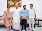Congress President Mallikarjun Kharge and party MP KC Venugopal meet wrestlers Vinesh Phogat and Bajrang Punia (PTI Photo) Congress President Mallikarjun Kharge and party MP KC Venugopal meet wrestlers Vinesh Phogat and Bajrang Punia (PTI Photo)