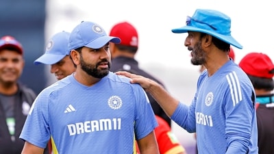 Florida, Jun 15 (ANI): India's captain Rohit Sharma and Batting Coach Vikram Rathour ahead of the Group A match against Canada in the ICC Mens T20 World Cup 2024, at Central Broward Park & Broward County Stadium in Florida on Saturday. (ANI Photo/Surjeet Yadav) (Surjeet Yadav) Florida, Jun 15 (ANI): India's captain Rohit Sharma and Batting Coach Vikram Rathour ahead of the Group A match against Canada in the ICC Mens T20 World Cup 2024, at Central Broward Park & Broward County Stadium in Florida on Saturday. (ANI Photo/Surjeet Yadav) (Surjeet Yadav)