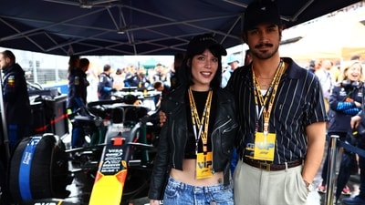 Halsey and Avan Jogia pose for a photo with the car of Max Verstappen of the Netherlands and Oracle Red Bull Racing on the grid prior to the F1 Grand Prix of Canada at Circuit Gilles Villeneuve on June 09, 2024 in Montreal, Quebec. (Getty Images via AFP) Halsey and Avan Jogia pose for a photo with the car of Max Verstappen of the Netherlands and Oracle Red Bull Racing on the grid prior to the F1 Grand Prix of Canada at Circuit Gilles Villeneuve on June 09, 2024 in Montreal, Quebec. (Getty Images via AFP)