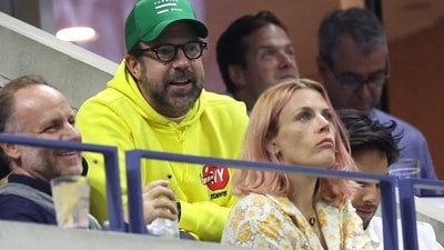 US Open 2024: Actor Jason Sudeikis attends the Men's Singles Quarterfinal match between Grigor Dimitrov of Bulgaria and Frances Tiafoe of the United States. (Getty Images via AFP) US Open 2024: Actor Jason Sudeikis attends the Men's Singles Quarterfinal match between Grigor Dimitrov of Bulgaria and Frances Tiafoe of the United States. (Getty Images via AFP)