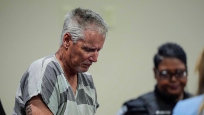 Colin Gray, 54, the father of Apalachee High School shooter Colt Gray, 14, enters the Barrow County courthouse for his first appearance, on Friday, Sept. 6, 2024, in Winder, Ga. (AP)