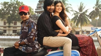 Harish Shankar, Ravi Teja, Bhagyashri Borse on the sets of Mr Bachchan. Harish Shankar, Ravi Teja, Bhagyashri Borse on the sets of Mr Bachchan.