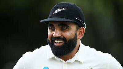 New Zealand left-arm spinner Ajaz Patel. (Getty Images) New Zealand left-arm spinner Ajaz Patel. (Getty Images)