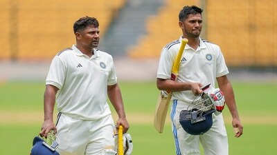India B team players Sarfaraz Khan and brother Musheer Khan (PTI)