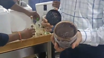 During the raid the excise team has seized 23 pieces, totalling 11.5 kg of whisky ice cream, and registered a case against the accused's. (X)