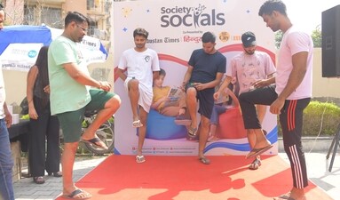 Residents of Noida's Pan Oasis, society in Sector 70, indulge in a balancing act at the Society Socials event organised by HT.