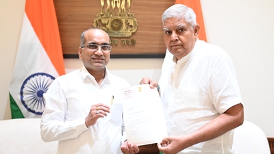 Vice-President of India and Chairman of Rajya Sabha Jagdeep Dhankhar has accepted the resignation of Sujeet Kumar from Rajya Sabha with immediate effect. (@VPIndia/X)