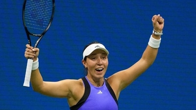 Jessica Pegula (USA) reacts after beating Karolina Muchova (CZE) to enter US Open final (USA TODAY Sports via Reuters Con)