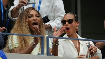 US Open 2024: Former US professional tennis player Serena Williams (L) and US musician Alicia Keys (R) watch Russia's Andrey Rublev and Bulgaria's Grigor Dimitrov. (AFP) US Open 2024: Former US professional tennis player Serena Williams (L) and US musician Alicia Keys (R) watch Russia's Andrey Rublev and Bulgaria's Grigor Dimitrov. (AFP)