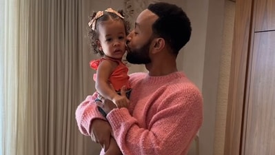 Chrissy Teigen humorously threatened to leave John Legend over an Instagram trend with their daughter Esti. (Instagram/John Legend) Chrissy Teigen humorously threatened to leave John Legend over an Instagram trend with their daughter Esti. (Instagram/John Legend)