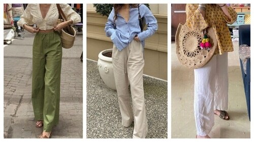 Linen pants go well with crop tops, oversized shirts, and desi kurtas. (Pinterest) Linen pants go well with crop tops, oversized shirts, and desi kurtas. (Pinterest)