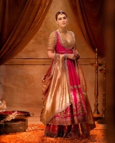 Like Kriti Sanon, slip into a pink anarkali set as a newlywed (Photo: Instagram) Like Kriti Sanon, slip into a pink anarkali set as a newlywed (Photo: Instagram)