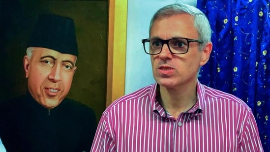 NCvice-president Omar Abdullah during an interaction in Srinagar. (ANI) (HT_PRINT)