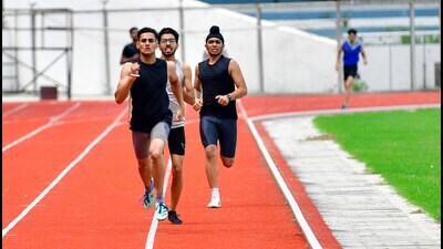 Athletes in action during fourth day of Khedan Watan Punjab Diyan in Ludhiana on Saturday, September 07, 2024. (Manish/Hindustan Times)