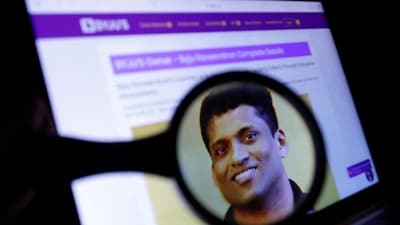 Byju's crisis: Byju's owner Byju Raveendran photo is seen on his company web page in this illustration. (Reuters)