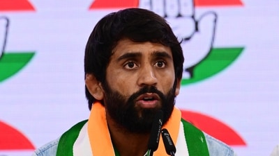 Wrestler Bajrang Punia joined Congress on Friday. (Vipin Kumar/ Hindustan Times)