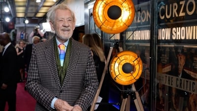 Ian McKellen, poses for photographers upon arrival at the European Premiere of the The Critic, in London, Monday, Sept. 2, 2024. (AP Photo/Alberto Pezzali) (AP) Ian McKellen, poses for photographers upon arrival at the European Premiere of the The Critic, in London, Monday, Sept. 2, 2024. (AP Photo/Alberto Pezzali) (AP)