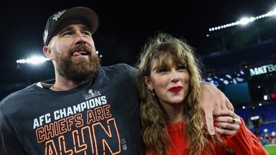 Travis Kelce and Taylor Swift's romance inspires a holiday movie (Getty Images via AFP) Travis Kelce and Taylor Swift's romance inspires a holiday movie (Getty Images via AFP)