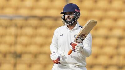 India B player Rishabh Pant celebrates his half-century. (PTI)