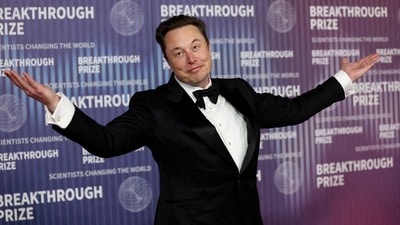Elon Musk on Saturday released an AI-generated photo of himself bearing the moniker “D.O.G.E." on X. (Reuters)