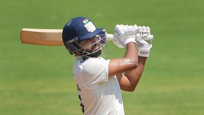 Meanwhile, half-centuries from Shreyas Iyer (54) and Devdutt Padikkal (56) drove India D to 206/8 in 49 overs at Stumps. (PTI) Meanwhile, half-centuries from Shreyas Iyer (54) and Devdutt Padikkal (56) drove India D to 206/8 in 49 overs at Stumps. (PTI)
