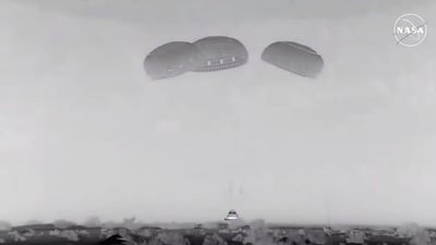 In this image from video provided by NASA, the empty Boeing Starliner capsule touches down at White Sands Missile Range in New Mexico late Friday, Sept. 6, 2024, after undocking from the International Space Station. (NASA via AP) (AP) In this image from video provided by NASA, the empty Boeing Starliner capsule touches down at White Sands Missile Range in New Mexico late Friday, Sept. 6, 2024, after undocking from the International Space Station. (NASA via AP) (AP)