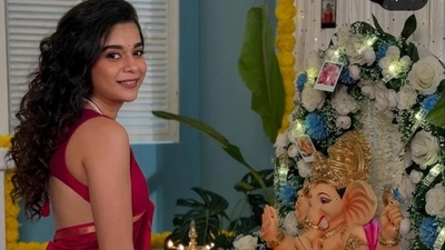 Mithila Palkar celebrated Ganesh Chaturthi at home and wished fans through her Instagram. 
