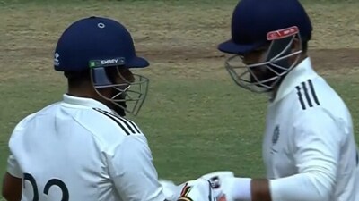 Sarfaraz Khan with Rishabh Pant (X) Sarfaraz Khan with Rishabh Pant (X)