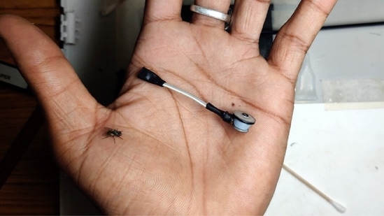 The image shows the world’s smallest vacuum cleaner; an Indian student created it using a ballpoint pen. (Guinness World Records)