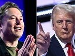 Tesla CEO Elon Musk speaking at the 27th annual Milken Institute Global Conference. Republican presidential candidate Donald Trump Tesla CEO Elon Musk speaking at the 27th annual Milken Institute Global Conference. Republican presidential candidate Donald Trump