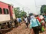 Buxar: Passengers on railway tracks after coaches of Magadh Express train splitted into two parts following an accident near Tudiganj station, in Buxar, Sunday, Sept. 8, 2024. (PTI Photo) Buxar: Passengers on railway tracks after coaches of Magadh Express train splitted into two parts following an accident near Tudiganj station, in Buxar, Sunday, Sept. 8, 2024. (PTI Photo)
