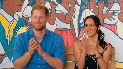Prince Harry's six-word comment about Meghan Markle that revealed his true feelings (Photo by ANDRES CASTILLA / Colombian Vice-Presidency / AFP) (AFP) Prince Harry's six-word comment about Meghan Markle that revealed his true feelings (Photo by ANDRES CASTILLA / Colombian Vice-Presidency / AFP) (AFP)