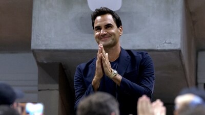 Roger Federer reacts during the US Open. (Getty Images via AFP) Roger Federer reacts during the US Open. (Getty Images via AFP)