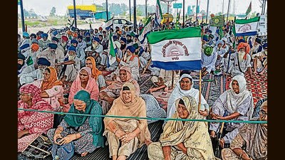 Members of the farmer union protest against the central government over various demands at Shambhu border in Patiala on Friday. (HT Photp) Members of the farmer union protest against the central government over various demands at Shambhu border in Patiala on Friday. (HT Photp)