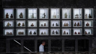 Pre-hispanic ceramics are displayed in glass front niches in the Anahuacalli Museum in Mexico City. (AP Photo/Eduardo Verdugo) Pre-hispanic ceramics are displayed in glass front niches in the Anahuacalli Museum in Mexico City. (AP Photo/Eduardo Verdugo)