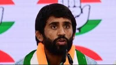 Olympian wrestler and All India Kisan Congress working president Bajrang Punia. (HT File)