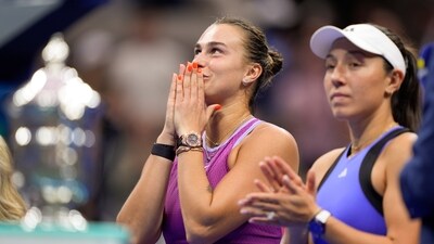 Sabalenka was in red-hot form and eased past Pegula to clinch her third Grand Slam title. (AP)